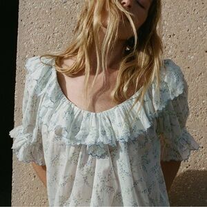 DÔEN - Samara top - Blanc Bluebell Ballad -M